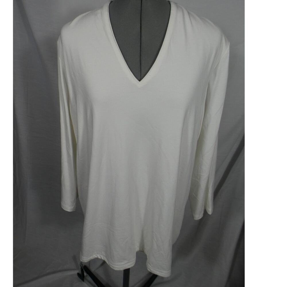 Chico's 3 XL NWT 3/4 Sleeves V-Neck Pullover Touch Of Cool Athleisure Shirt